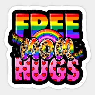 Free Mom Hugs  LGBT Leopard Sticker